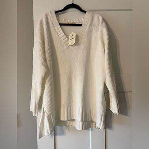 Altar'd State Cream V-Neck Sweater